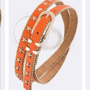 Orange Gold Studded Star Dress Jean Belt